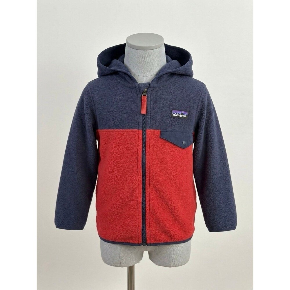 Patagonia Baby Micro D Snap-T Fleece Jacket Navy Red 2T